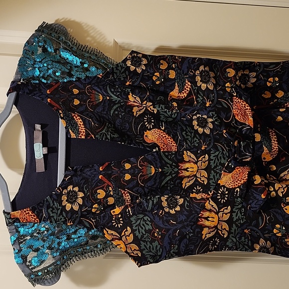 NWOT ANTHROPOLOGIE EVA FRANCO LARKSONG BIRD CORDUROY DRESS SZ 4 - Picture 7 of 11